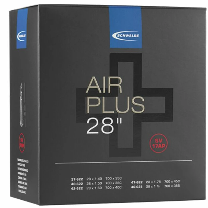 Chambre à Air Schwalbe Air Plus SV17AP 700x35-45C 700x38B Valve Presta 40mm 3 Chambre à Air Schwalbe Air Plus SV17AP 700x35-45C 700x38B Valve Presta 40mm